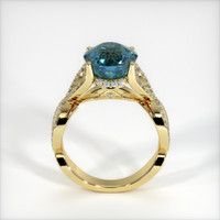 6.99 Ct. Greyish Blue Sapphire Ring, 18K Yellow Gold 3